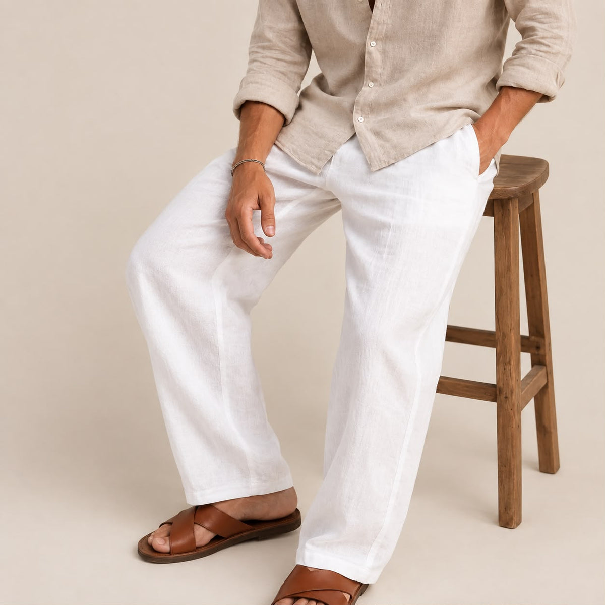 Pantalones de lino hombre