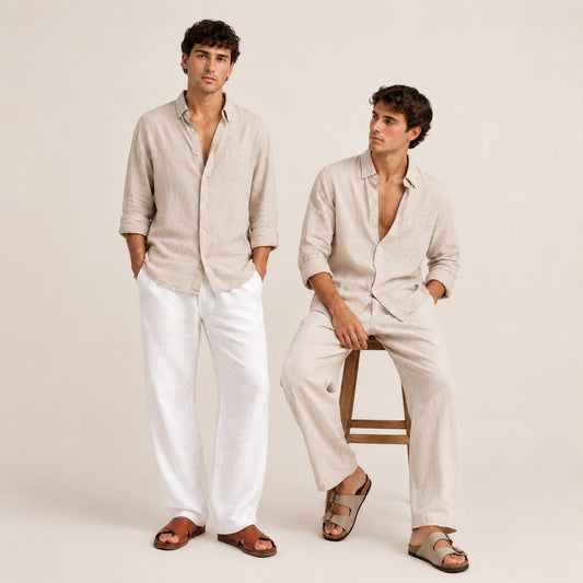 Pantalones de lino hombre