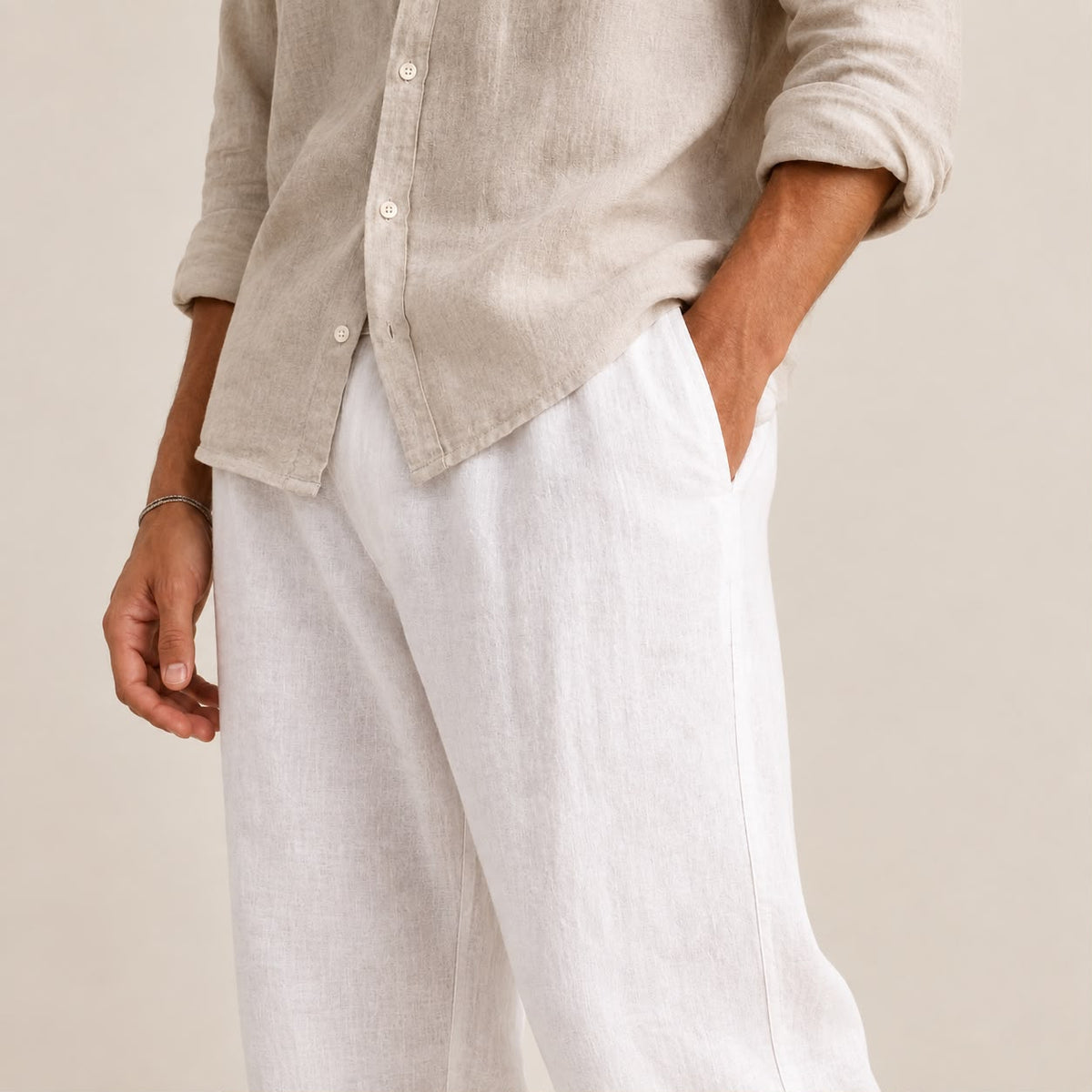 Pantalones de lino hombre